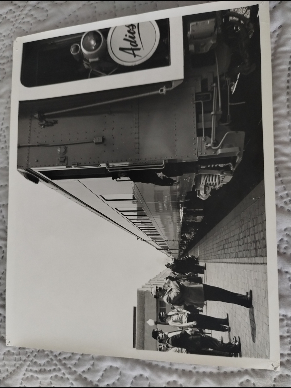 Vintage Black & White Train Photo Print - Unbranded